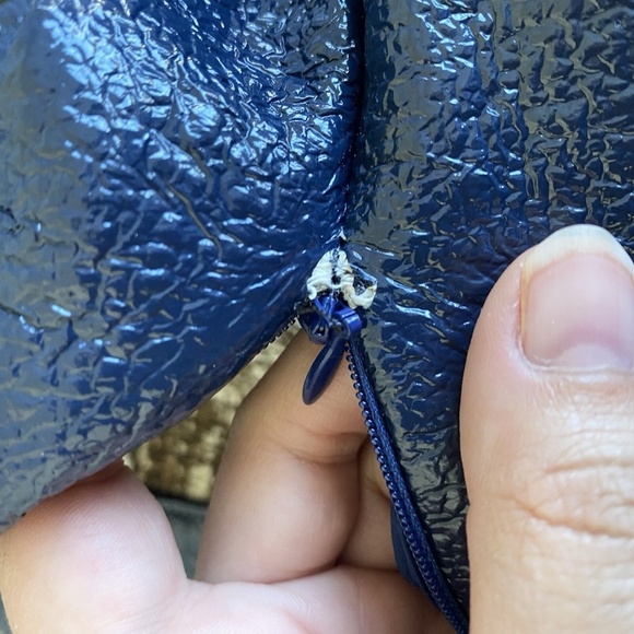 Never A Wallflower Navy Coated Skirt Size XS Front Pocket originally $245 - Picture 12 of 14